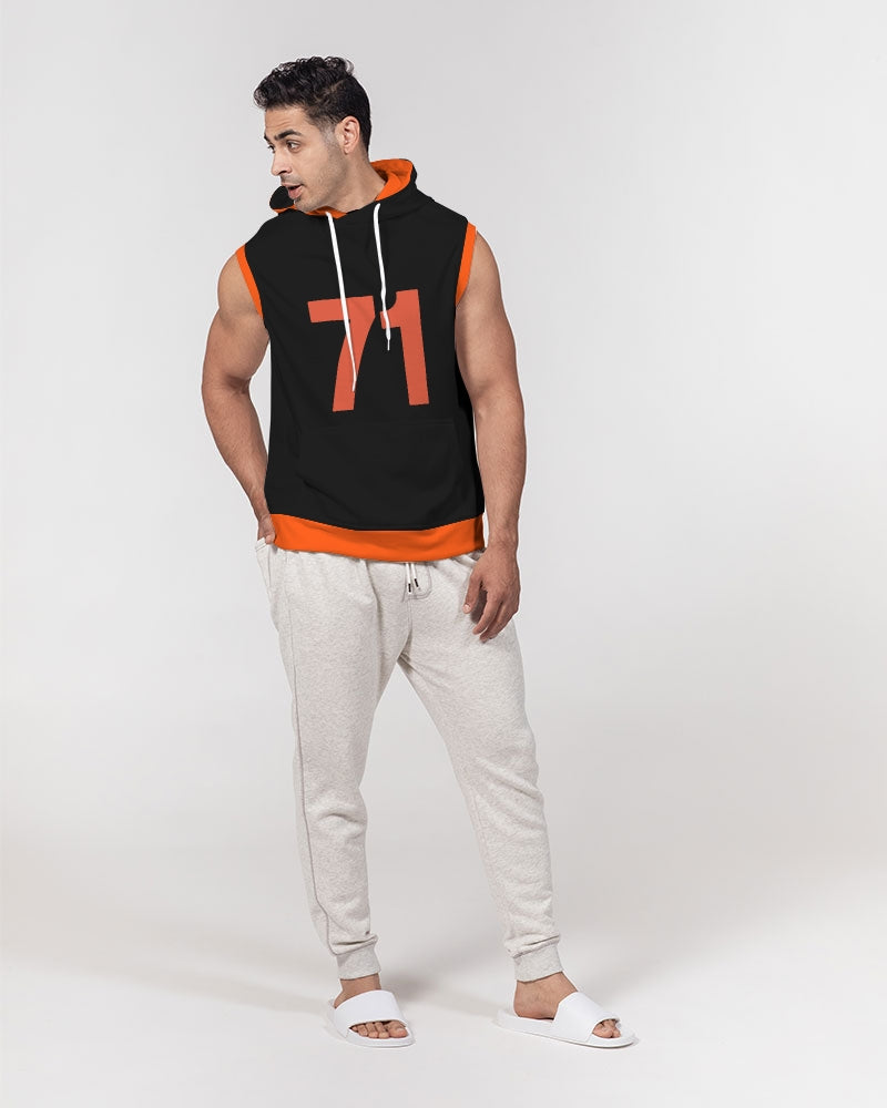 Grey sleeveless best sale hoodie mens